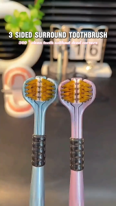 แปรงสีฟัน3D แปรงสีฟันหัวใหญ่ขนนุ่ม ใหม่ 3ด้านแปรงสีฟัน แปรงสีฟันคุณภาพพรีเมี่ยมขนแปรงนุ่มพิเศษแปรงลิ้นขนแปรงนุ่มพิเศษ สําหรับผู้ใหญ่ ไม่ระคายเหงือก/ฟัน ซอกซอนท