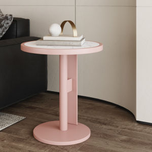 Italian Accessible Luxury Bedside Table Bedroom Simple Bedside Table Stone Plate Sofa Side Table Scandinavian Iron Bedside Table Small round Table