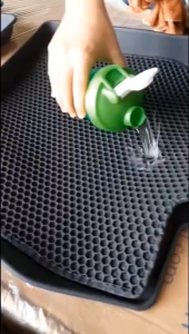 Thảm 2 lớp (sd3)dạng lưới lục giác Hyundai Creta 2022+ (đen) - bề mặt cao su siêu sạch - Macsim