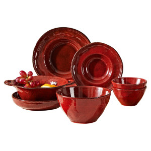SHUNYAN | Glaze Red Ceramic Dinnerware Set
