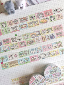 Băng Keo Giấy 15cm Hình Mèo Và Chó Dễ Thương Của Wonder Lazy Cat Dog Original No Release Paper for Scrapbooking