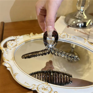 Korean Style Large Size Full Drill Wheat Ear Hair Clip Shark Clamp Headwear Accessory Elegant And Fashionable Hair Grips