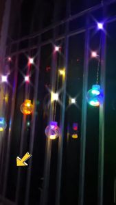 Đèn LED Rèm Treo Thả 12 Bóng Tròn 144 Bóng Led Chớp Nháy Đủ Màu