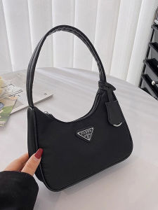 Black Oxford Cloth Underarm Bag Womens Handbag Single Shoulder Bag Trendy 2025 New Style High-End Feelings Popular Bag