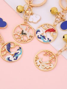 Creative Cultural Keychain Couple Student New Year Dragon Year Small Hanging Ornament Festive Metal Alloy Chinese Style Gift