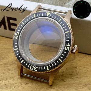40mm Titanium Watch Case Retro Domed Double Sapphire Coated Blue Film Glass Luminous Ceramics Bezel Fit NH34 NH35 NH36 Movement