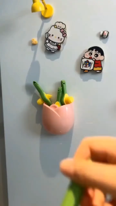 Magnetic Sealing Clip Refrigerator Magnet Kitchen Microwave Magnetic Storage Box Flower Seasoning Sealing Clip