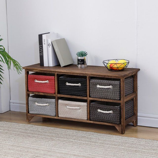 KoreanStyle Solid Wood Garden Rattan Storage Drawer Bucket Locker Simple White