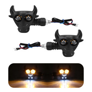Đèn LED Báo Rẽ Xe Máy Kiểu Đầu Bò Đèn Xi Nhan Chảy Đèn Phanh Hậu Tích Hợp Đèn Chạy Ban Ngày (DRL) Màu Xanh Dương Vàng/đỏ Vàng/trắng