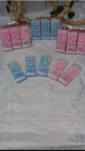 Lilin Angka Ulang Tahun Macaron Pastel Hiasan kue bolu