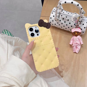 Sanrio | Kawaii Cookie Bow Hello Kitty Phone Case For iPhone 12 13 14 15 16 17 Pro Max Plus Shockproof Soft Silicone INS Girls Back Cover