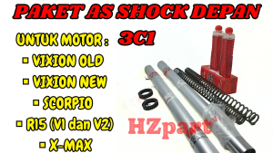 PAKET LENGKAP AS SHOCK DEPAN KODE-3C1 ASLI ORIGINAL YAMAHA (2AS+1SET SEAL+2 PER+1SET OLI) ORI 100% .