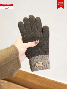 Touchscreen Wool Knit Warm Thick Lined Couple Gloves
