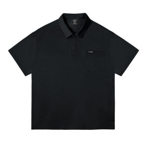 Heyma Seven Days Japanese Style Retro Quick Dry Summer Mens Casual Pocket Polo Shirt Loose Cool Feeling Short Sleeve Top