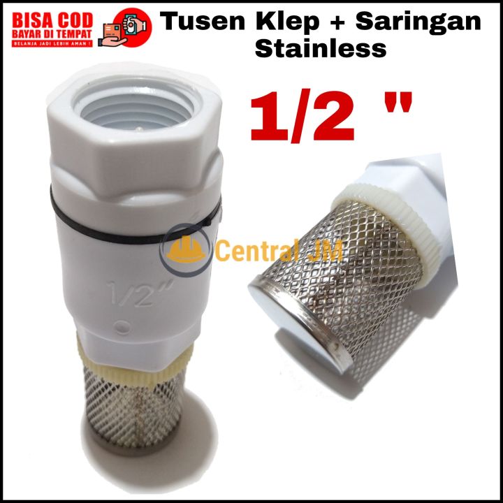 Tusen Klep Saringan Stainless Ukuran Drat [ 1/2 Inch ] Penahan Air