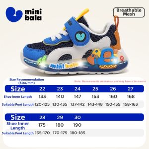 MINI BALA | Digging Theme Mesh Breathable Lighted Children Sports Shoes