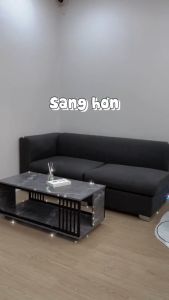 Bàn trà sofa phòng khách hình chữ nhật 2 tầng mặt gỗ khung thép chắc chắn kích thước 100x50cm