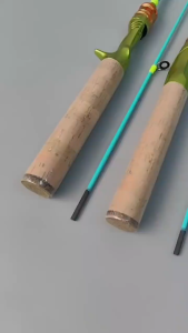 คันเบ็ดตกปลา 1.98m คันตีเหยื่อปลอม คันสปินนิ่งและเบท แบบ 2 ท่อน คันเบ็ดตกปลา คาร์บอนคอร์ก