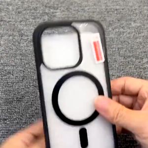 หรูหราชาร์จไร้สายสำหรับกรณีใสสำหรับ iPhone 16 15 14 13 12 11 Pro Max Plus มินิแม่เหล็กกันชนกรณีปก