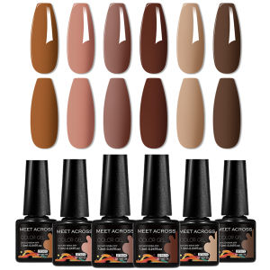 6pcs เจลเล็บชุด HEMA ฟรีกึ่งถาวร Soak Off UV GEL เคลือบเงาตกแต่งเล็บฤดูร้อนเล็บอุปกรณ์เล็บ DIY