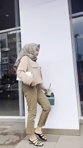 Celana Chino Pants Katun Slimfit Wanita Bahan Combed Stretch Tebal Kasual dan Resmi