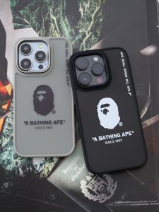 Bape Ape Head Magsafe Magnetic Absorption Phone Case Frosted Semi-Transparent Anti-Fall Protection Cover for  15Promax