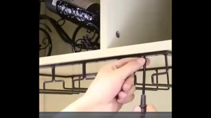 3Slot- Metal Wine Glass Organizer Glasses Storage Hanger for Bar Kitchen
