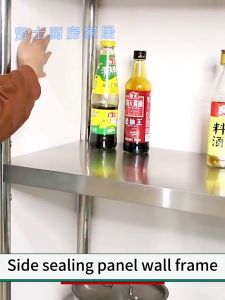 304 stainless steel storage rack wall mounted two layers upper wall rack seasoning