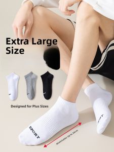JINGCHI | Large Size Mens Socks Thin Cotton Summer Spring Autumn Winter 45 Code Extra Large Short Socks Breathable Moisture Wicking