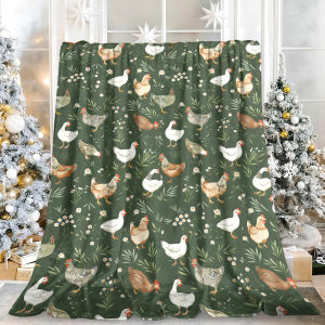 Beast Kingdom | Navy Blue Woodland Fox Rabbit Flannel Blanket Soft Fuzzy Plush Cozy Warm Throw for Sofa Bed Couch Home Decor