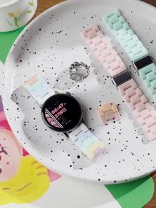 20mm Cute Candy Rainbow Strap for Samsung Galaxy Watch 7/6/5/4/Active 2 40mm 44mm Correa Band for Amazfit GTS 2-2e-3 Bracelet