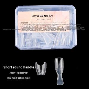 60 Pieces of Oval Nail Template Extension Double Template Without Paper Template Nail Extension Top Mold Bottom Nail