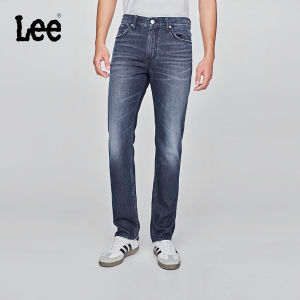 Lee Mens Slim Fit mid Waist Straight Leg Deep Blue Denim Jeans New Autumn Winter Fashion Brand Zhang Linghe Endorsed
