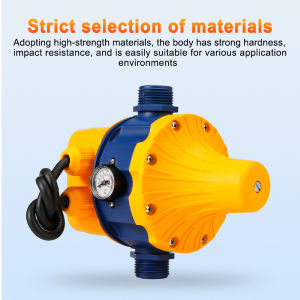 Automatic pump control (1100W) water Booster pump self-priming pump jet pump control switch household intelligent water shortage protection with pressure gauge adjustable pressure start stop controller
