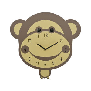 Minimalist Nordic Modern Cartoon Swing Wall Clock Creative Mute Fashion Monkey Clocks Home Living Room Restaurant Entrance Decorative wall watch 31x32cm