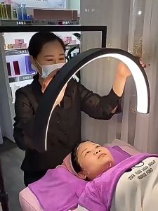 20 inch LED Half Moon Light for Dimmable Eyelash Extensions with remote control Salon SPA Esthetician Tattoo Artists - Rotating Half-Moon Head Shadowless Lighting Adjustable Brightness Eyelash Lamp