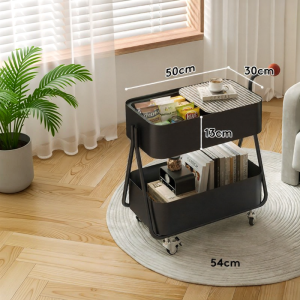 QYLIFE | Mobile Side Table Storage Rack