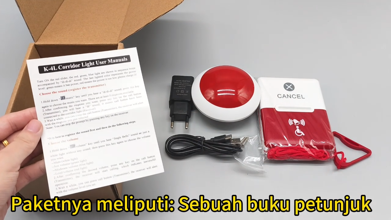 Sistem Panggilan Darurat Nirkabel dengan Tombol Tali Lampu Darurat untuk Lansia/Disabilitas Garansi