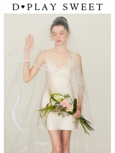 Intricate Embroidery Lace Luxury Short Sleep Dress