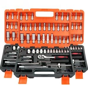 Motorcycle Car Repair Tool Set - 46/53 pcs Professional Ratchet Wrench Socket Set High-Quality Hand Tool Kit for Automotive Maintenance Portable Toolbox household appliances Repair Hand Tool Package 