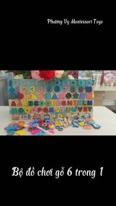 BẢNG GỖ 6 IN 1 CHO BÉ - SẢN PHẨM MONTESSORI LOẠI 1 CAO CẤP