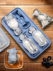 Food Grade Silicone Labrador Doggie Ice Cube Mold Baby Complementary Food Mold with Lid Soft Frozen Ice Cube Tray Kitchen Tool