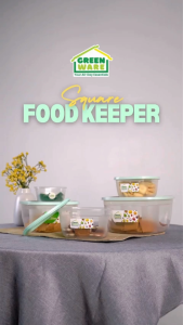 Greenware MINI Square 300ml FOOD KEEPER HW-226 PROMO SET 6 PCS
