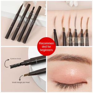 FenHuan 【Local Delivery】 Double Automatic Rotating Eyebrow Pencil Waterproof And Sweat-proof Not Easy To Smudge Fine Triangle Belt Brush Thrush Cheap Makeup Students