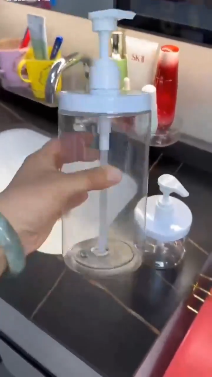 500/1000ML Wide Mouth Lotion Shampoo Conditioner Transparent Large Capacity Travel Pump Press Bottle