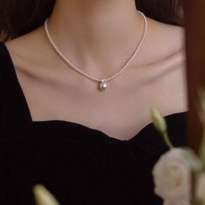 Elegant Micro-inlaid Zircon Pearl Necklace for Women Luxury Minimalist High-End New 2025 Trendy Accessory Clavicle Chain