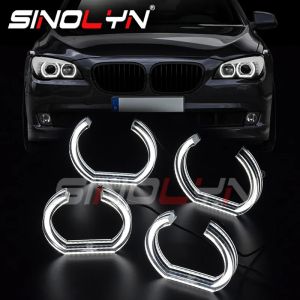 Dual Color DRL LED Angel Eye Halo Ring For BMW F01 F02 F03 F04 730d 740d 740i 750i 760i 2008-2012 Xenon Headlight DTM Turn Signal Switchback Daytime Running Light Car Accessories