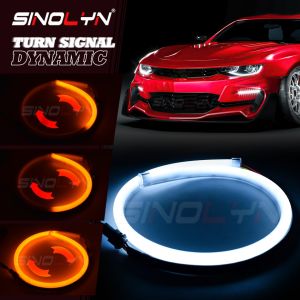 DRL LED Strip Sequential Flowing Turn Signal Lights Dynamic Flexible Strip For Cars Motorcycle Headlight Car Accessories Tuning