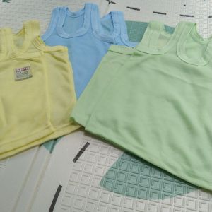 Kaos singlet bayi warna ukuran S isi 6pcs usia 0-3 bulan