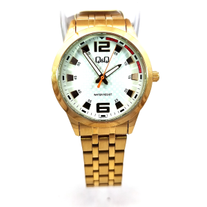 Q&Q C00A-017PY* Gold-Tone Mens Sporty Stainless Steel Watch